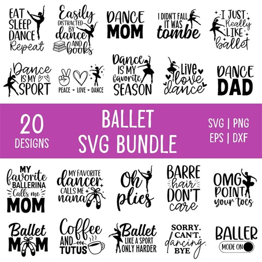 Ballet SVG Bundle: 20 Ballet Dancer Shirt Designs (digital Download) - Etsy