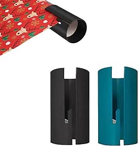Precision Gift Wrapping Tools（2packs）: Paper Cutter for Effortless Gift Wrap - Gift Wrap Cutter Tool for Perfect Presents (Pine Green+Black)