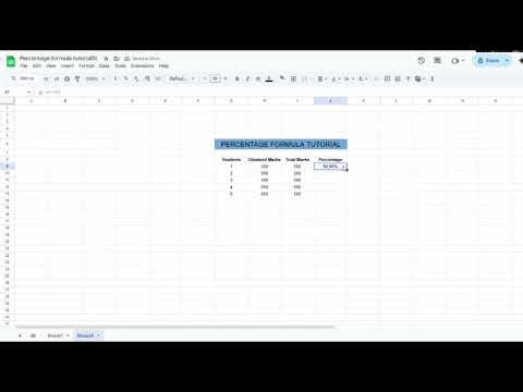 How to use percentage formula on google sheet