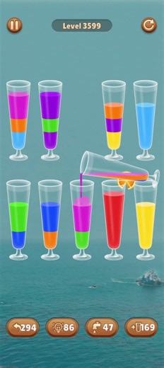 Water color sort level 3599 #androidgameplay #watersortpuzzle #shorts