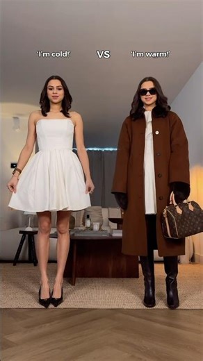 How to style a dress when it’s cold 🤍 | Final look: YES or NO? #fashion #howto #outfitideas