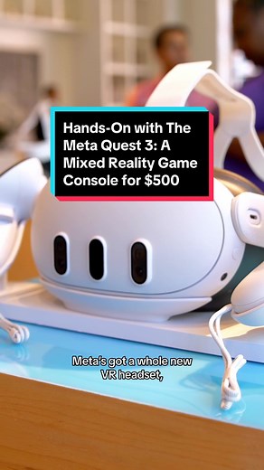 We got our hands on #Meta's new Quest 3 headset and in some ways it does what #Apple's mixed reality headset is projected to do, but for less. #MetaQuest #VRHeadset #mixedreality #MetaQuest3 #MetaVR #MetaConnect #applevisionpro #visionpro #Quest3 #gaming #gamingconsole #mixedrealityheadset #gamingheadset #gamingtok
