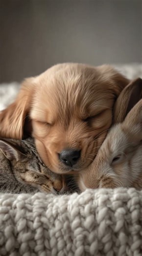 Hug Pile! Three Baby Animals Cuddling Together 😍❤️