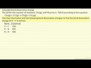 Bond Dissociation Energy Example (Example)
