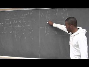 Math 392 Lecture 23 - Pivotal Condensation (using type 3 operations only) - a short lecture