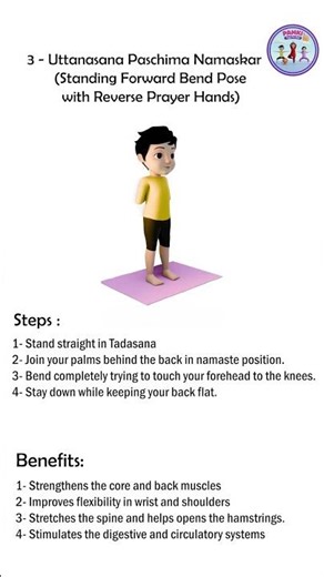 Reverse Prayer Forward Bend | Spine & Shoulder Opener 🧘‍♀️ #shortsviral #shortsfeed #shorts