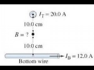 (28-21)Two long wires are oriented so that they are perpendicular to each other. At their closest, t