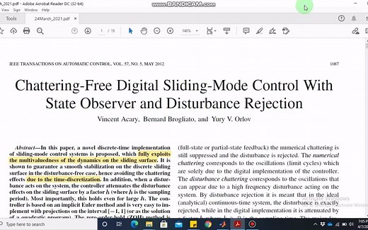 MATLAB Simulation of Digital Sliding Mode Control with State Observer