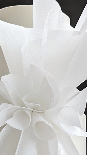 Chef Anna | Florea Cakes on Instagram: "✨ Easy Wafer Paper Ruffles Tutorial! ✨ Wafer Paper is so easy! You can create these architectural wafer paper ruffles—perfect for adding movement and elegance to your cakes in no time! All you need is: 📄 Wafer Paper (any thickness) ✂️ Scissors 💨 A steamer 🧷 Piping gel + toothpicks Pro tip: Cut your wafer paper into random triangles—different shapes = more drama and texture! 😍 I have a full tutorial on YouTube. Comment SAIL and I'll send you the link. #