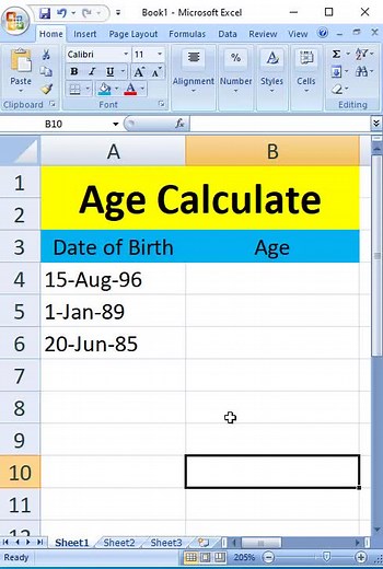 Age Calculate In Excel #Excel #exceltutoriales #exceltutorial