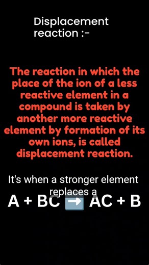 Displacement reaction #displacement #reaction #class10 #ai #importantquestions #views #ssc #science