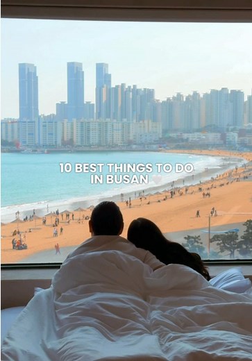 10 best things to do in Busan 🇰🇷✨ Busan quickly became one of our favorite cities in South Korea. It has such a fun mix of ocean views, colorful spots, cute cafés, and unique places you really do not get anywhere else. Some of our favorite spots: 🚋 Sky Capsule ☕ Dongbaek 104 Rooftop Cafe 🌸 Hwangnyeongsan Observatory 🏖️ Gwangalli Beach 🚠 Somang Stairway Monorail 🎨 Gamcheon Cultural Village 💙 Blue House on the Stairs 🏯 Haedong Yonggungsa Temple ✨ Gwangalli Drone Light Show 🌊 Haeundae Bea