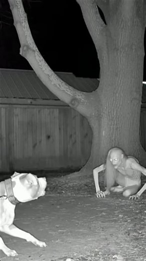 Terrifying Creature Falls From Tree at Night — Pitbull Reacts to the Unseen | CCTV
