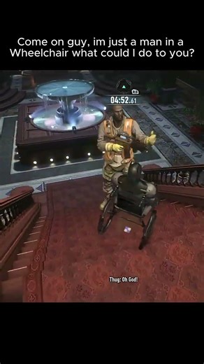 Batman protects Wayne manor in a wheel chair