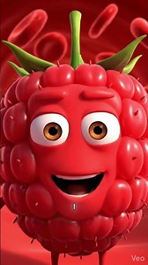 🍓 Meet Raspberry! Antioxidant Power, Heart Health & Fresh Energy ❤️✨ #funny #animation #cartoon