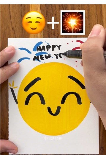 How to Draw a New Year Emoji Step-by-Step