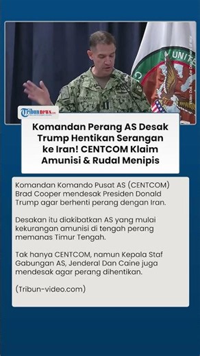 Rudal & Amunisi AS Menipis! Komandan Perang CENTCOM Desak Trump Hentikan Serangan ke Iran