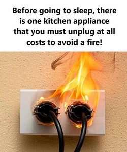 Everyone Should Unplug This Kitchen Appliance Before Going to Sleep to Prevent a Fire. Full article in comment 👇 💬 | Sina Sarff