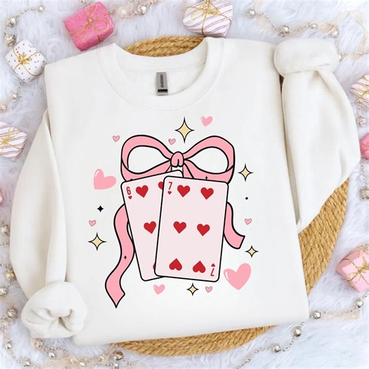 Playing Cards Valentine PNG | Preppy Coquette Shirt Design (digital Download) - Etsy