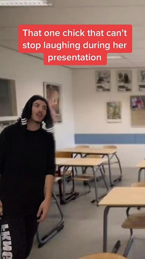 Uncontrollable Laughter: Girl Can't Stop During Presentation