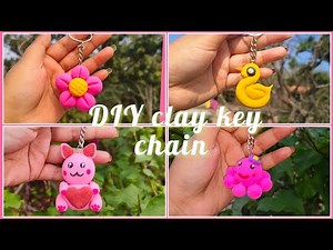 How to make clay key chain at home| DIY miniature clay Art | Easy clay key chain making at home