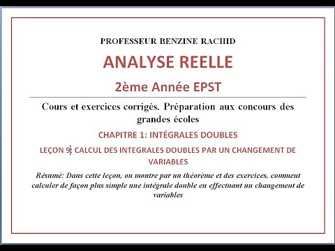 ANALYSE 2EME ANNÉE. CHAPITRE1 LEÇON 9. Changement de variables