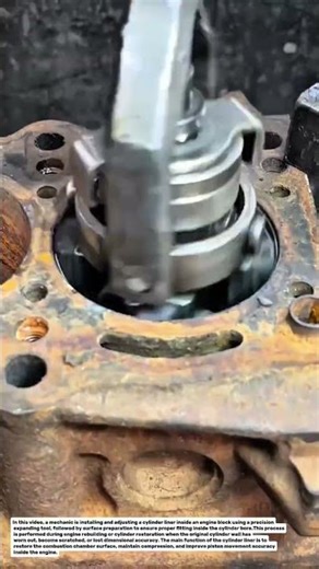 Cylinder Liner Installation and Honing Process | Engine Block Repair Technology.