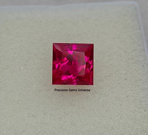 5.10 Ct Precision Princess Cut Lab Ruby, 9 MM Princess Square Cut Ruby, Vivid Red Square Gemstone, Lab Grown Ruby for Engagement Ring - Etsy