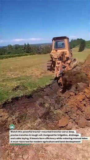 Deep Trench Digging Tractor Power 🚜⚙️ #FarmingTech #Trenching #AgriTools