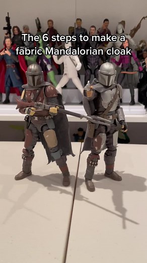 Here is how I made my fabric Mandalorian cloak incase you would like to make one as well. #themandalorian #cloak #tutorial #starwars #blackseries #starwarsblackseries #actionfigures #actionfigurecollector #toys #artsandcrafts #fabric #helpful
