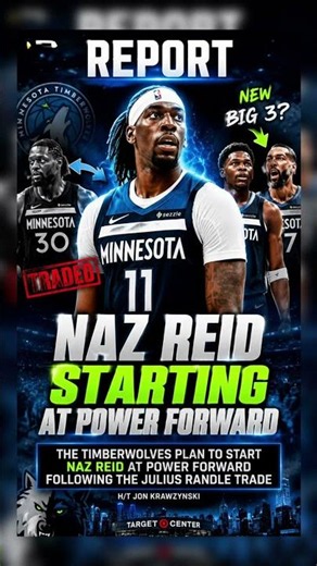 “TIMBERWOLVES HAND NAZ REID THE KEYS AFTER RANDLE EXIT 😳”
