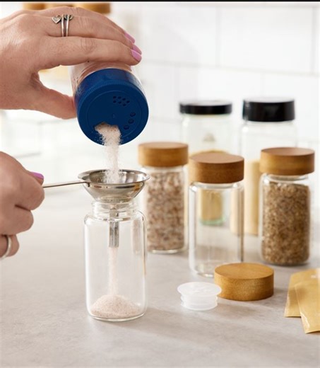 POV: You decanted your spices, and now feel like you have your life together. 💙👏 Watch until the end to see how you can decant your spices with these #kitchentips. Find everything you need to decant your spices at #TheContainerStore: https://container.store/44hhQX4 | The Container Store