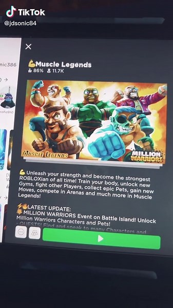 Unlock Million Warriors in Muscle Legends on Roblox