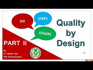 QbD Quality by Design-6 Sages- Part II #Quality Assurance