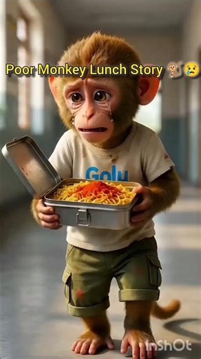 Sad Monkey Lunch Story 🐒😢 | Emotional Monkey Video #shorts