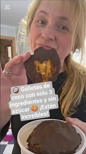 🥥 Galletas de coco con solo 3 ingredientes y sin azúcar 🍪 ¡Están increíbles!