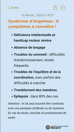 Syndrome d'Angelman : 6 symptômes à connaître !