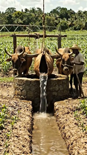 "Ancient wisdom, timeless irrigation🌱"#viral #farming #ruralindia #sinchai"