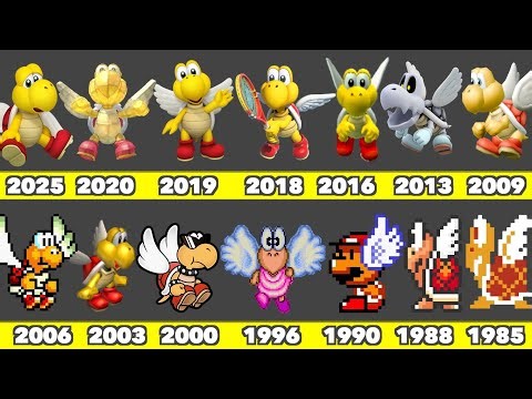 Evolution of Koopa Paratroopa Game Graphics In Nintendo Games (1985-2025)