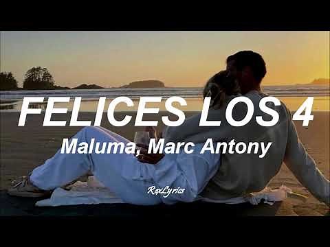 Maluma - Felices los 4 (Salsa Version) ft. Marc Anthony (Letra/Lyrics)