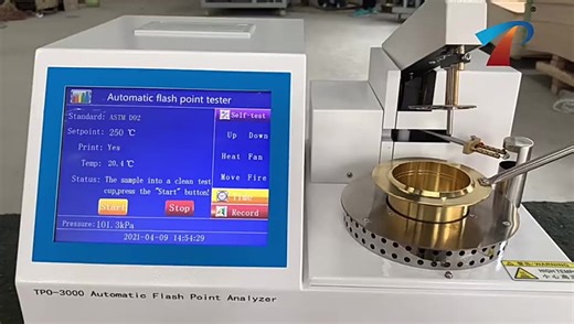 Fully Automatic Open Cup Flash Point Analyzer