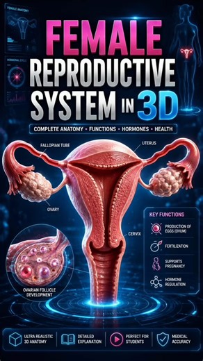 Inside the Female Reproductive System | 3D Anatomy Explained #womenshealth