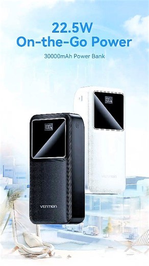 Vention FHMW0 30000mAh 22.5W Fast Charging Power Bank – White. Specification Capacity: 30000mAh Input (Micro-USB): 5V-2A / 9V-2A Input (USB-C): 5V-3A / 9V-2A Output (USB-C): 5V-3A / 9V-2.22A / 12V-1.67A Output (USB-A): 5V-3A / 5V-4.5A / 9V-2A / 12V-1.5A Total Output Power: 5V-3A Interface: USB-C / USB-A / Micro-USB Dimensions: 140.3 x 67.70 x 40.50 mm Color: White Button: Yes Warranty: 1 Year | TP Electronics