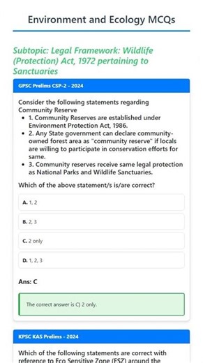 Legal Framework: Wildlife Protection Act, 1972 pertaining to Sanctuaries