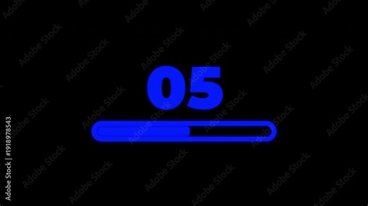 10 Second Countdown Timer Loading Bar Animation for Intro Transparent Background