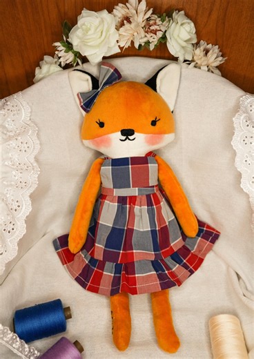 Handmade Embroidered Fox Plush | Custom Stuffed Animal | Personalized Name - Etsy UK