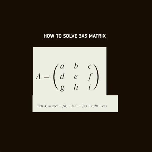 HOW TO SOLVE 3X3 MATRIX #maths #education