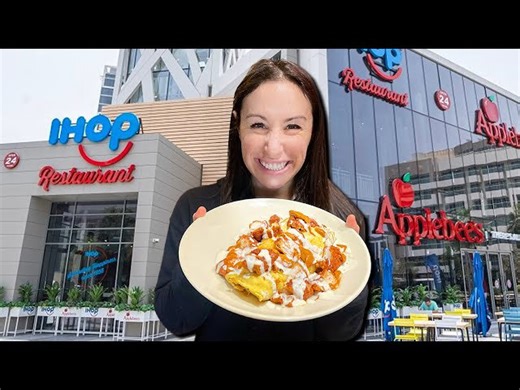 Trying the First Combined IHOP + Applebee's Restaurant NEW Menu!!