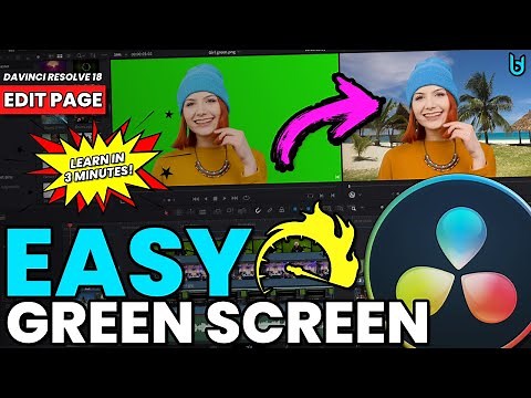 DAVINCI RESOLVE 18 - How to Chroma Key/Green Screen (EDIT Page) FAST & EASY 🔥