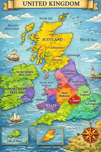 United Kingdom Map Explained | England, Scotland, Wales & Northern Ireland Map | UK Geography